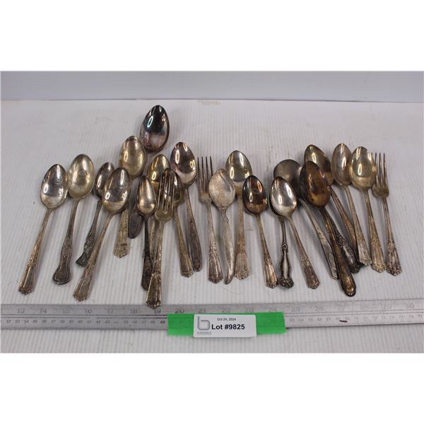 (24) Pieces Of Assorted Vintage Flat Ware