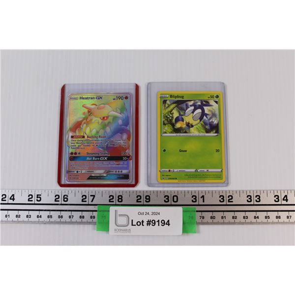 (2) Pokemon Cards - "Heatran" GX Chrome (130/236) & "Blipbug"