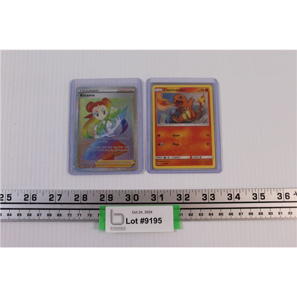 (2) Pokemon Cards - "Roxanne" Trainer Chrome (206/236) & "Charmander"