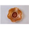 Image 2 : Dugan Peach Opal Carnival Glass "Daisy & Rays" Ruffled Bowl - 8" wide (Circa 1909)