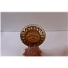 Image 5 : Fenton Carnival Glass Pumpkin Marigold "Rustic" Funeral Vase- 13" Tall, 6" Top x 4.5" Base (Circa 19