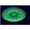 Image 1 : Uranium/Depression Glass "Cherry Blossom" 7 Inch Plate