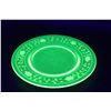 Image 1 : 1890's Uranium Glass Victorian "Floral Wheel Cut" 8.75 inch Plate