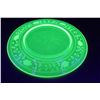 Image 2 : 1890's Uranium Glass Victorian "Floral Wheel Cut" 8.75 inch Plate