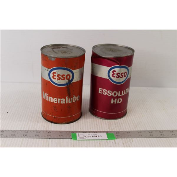 Esso Mineralube Can, Esso Essolube HD - Both Still Full