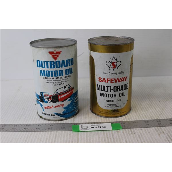 Outboard Motor Oil, Multigrade Motor Oil Can - All Still Full
