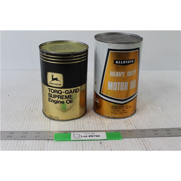 John Deere Torq Guard Supreme Engine Oil, All State Heavy Duty Motor Oil Can - All Still Full