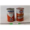Image 1 : Peerless Motor Oil Can, Gulf Premium Multigrade 10w30 All Season Motor Oil - All Still Full