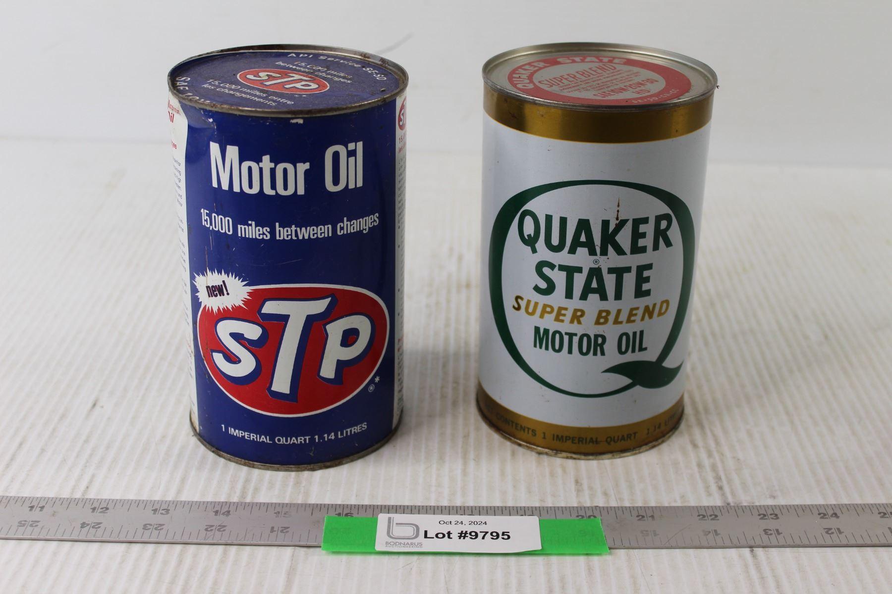 STp Motor Oil Can, Quaker State Super Blend Motor Oil Can - All Still ...