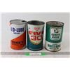 Image 1 : Husky Motor Oil Can, Coop Five 30 Can, White Rose Motor Oil Can - All Empty