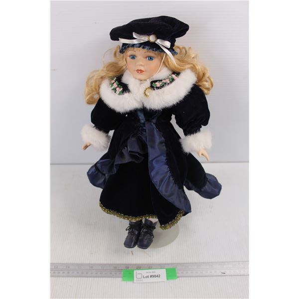 Unmarked Collectible Porcelain Doll- 16'' Tall