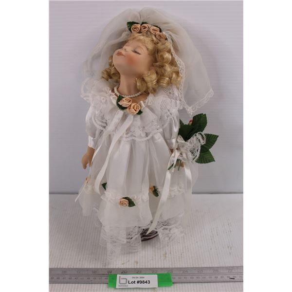 Unmarked Collectible Porcelain Doll- 14'' Tall
