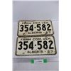 Image 1 : 1963 Alberta Farm Commercial Vehicle License Plate Pair