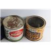 Image 5 : (4) Vintage Tins - Climax, Co-Op and Pure Canadian Honey - Empty