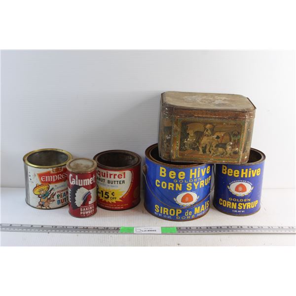 (6) Vintage Tins - Bee Hive, Empress and Calumet