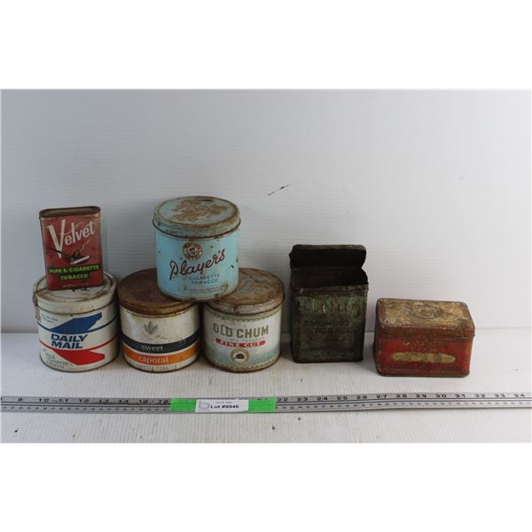 (7) Vintage Cigarette Tobacco Tins - Daily Mail, Sweet Caporal and Old Chum