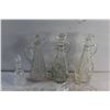 Image 4 : (4) Vinegar Cruets and (2) Small Pressed Glass Bowls