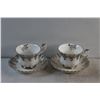 Image 8 : Hand Painted Japan Serving Dish, (2) Dinner Bells and (2) 25th Anniversary Cups and Saucers