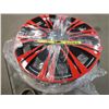 Image 1 : Set Of 4 Red & Black 17" Plastic Hub Caps