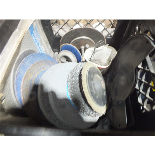 Milk Crate w/ Assorted Grinding Wheels & Disc's