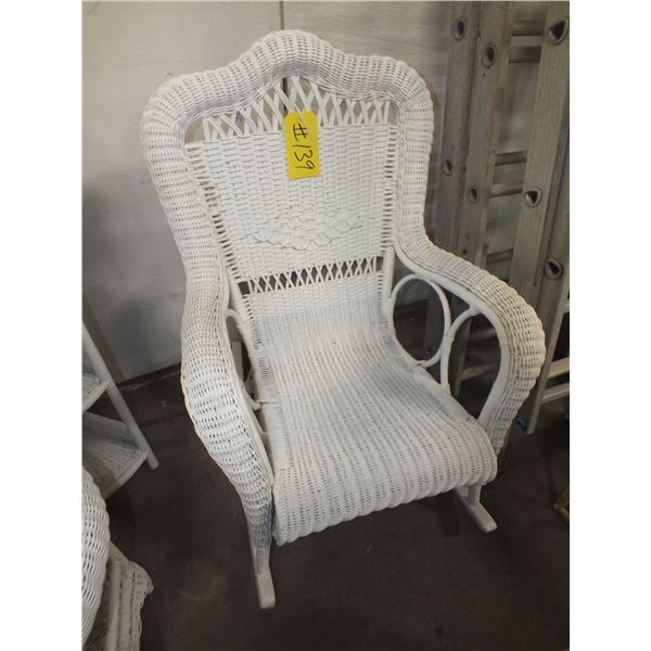 White Wicker Rocking Chair