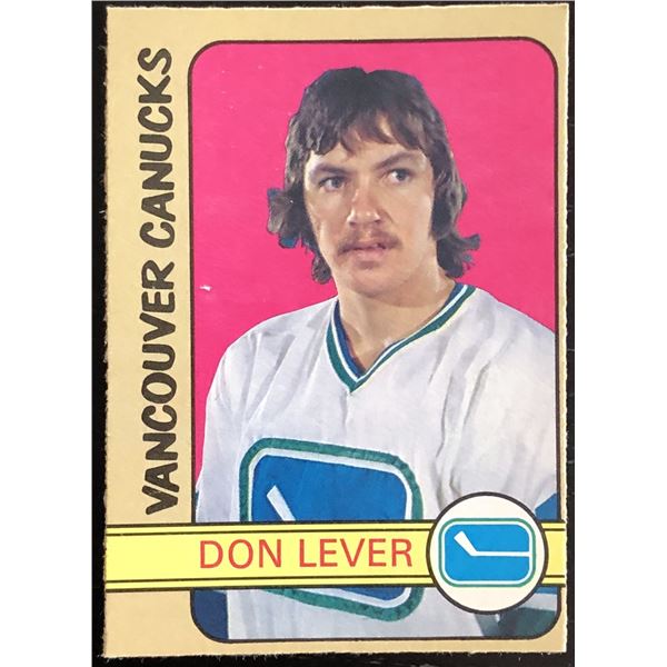 1972-73 O-PEE-CHEE DON LEVER ROOKIE CARD
