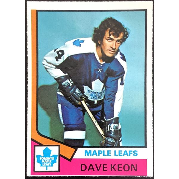 1974-75 O-PEE-CHEE DAVE KEON (HOF)