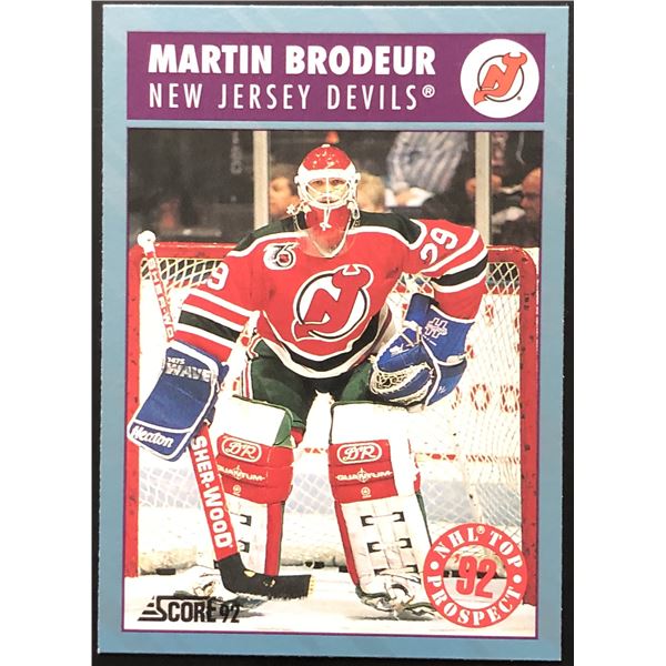 1992 SCORE MARTIN BRODEUR (HOF) ROOKIE CARD