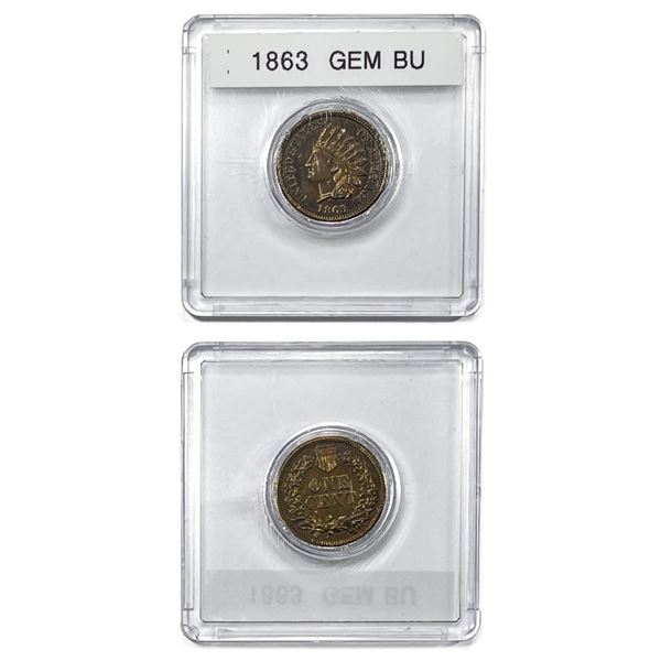 1863 Indian Head Penny GEM BU