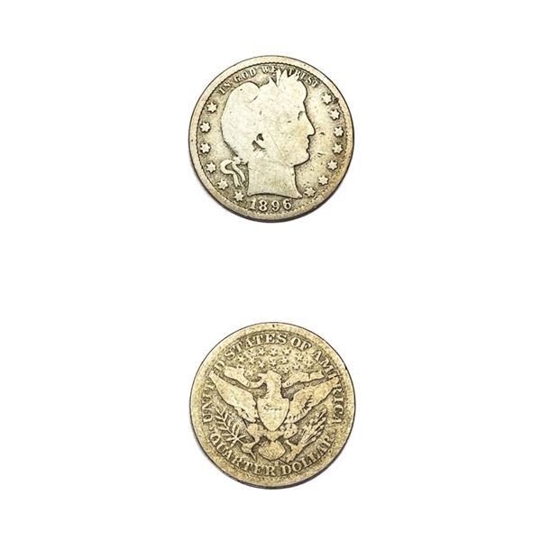 1896-S Barber Silver Quarter NICELY CIRCULATED