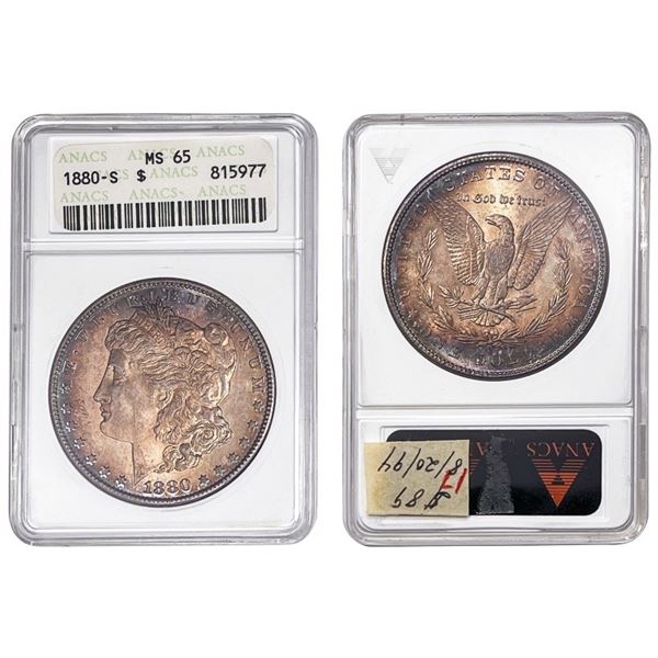 1880-S Morgan Silver Dollar ANACS - MS65