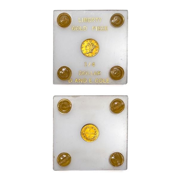 1850's D & E. Cole Fractional Gold Piece NEAR UNC