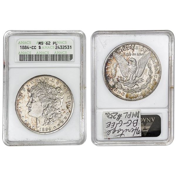 1884-CC Morgan Silver Dollar ANACS - MS 62 PL