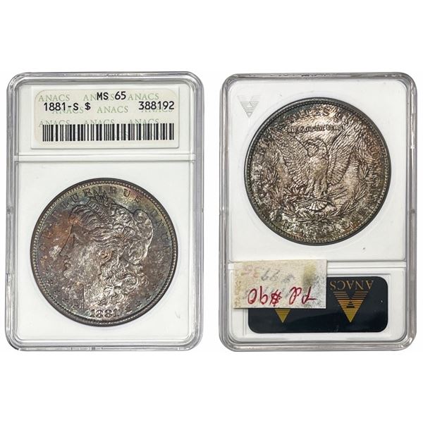 1881-S Morgan Silver Dollar ANACS - MS65