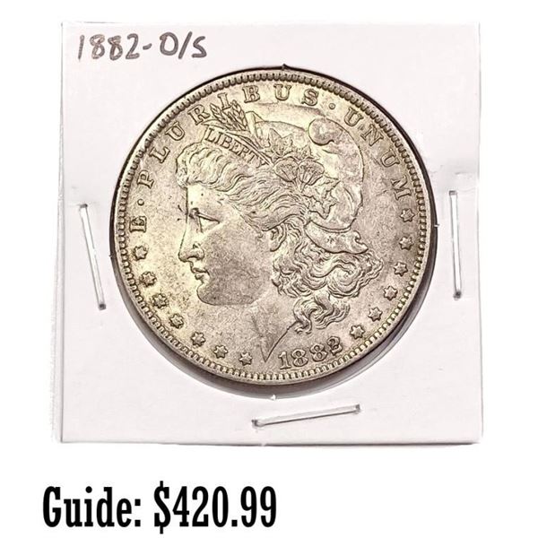1882-O/S Morgan Silver Dollar ABOUT UNCIRCULATED