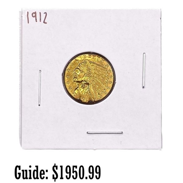 1912 $2.50 Gold Quarter Eagle HIGH GRADE