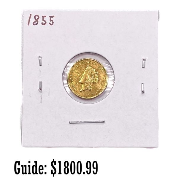 1855 Rare Gold Dollar HIGH GRADE