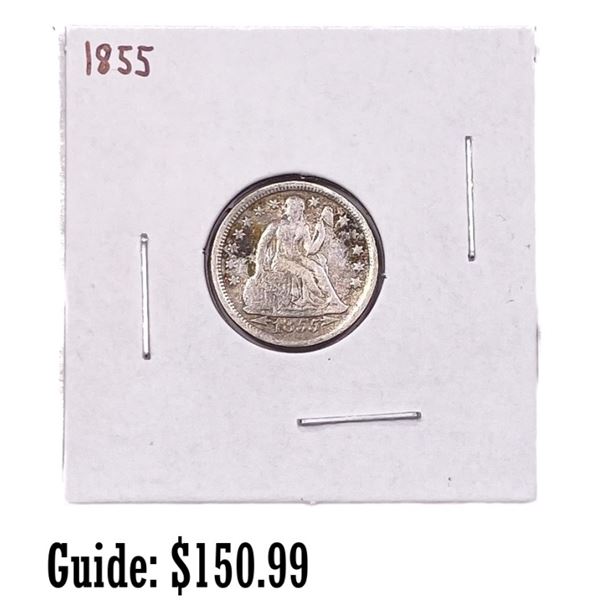 1855 Seated Liberty Dime FINE GRADE