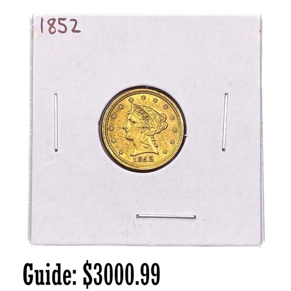 1852 $2.50 Gold Quarter Eagle UNCIRCULATED
