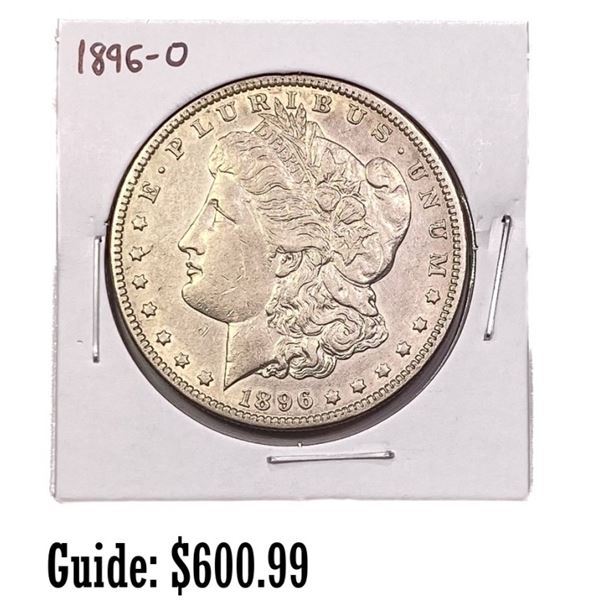 1896-O Morgan Silver Dollar ABOUT UNCIRCULATED