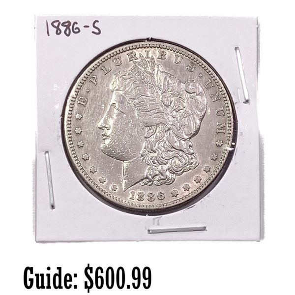 1886-S Morgan Silver Dollar ABOUT UNCIRCULATED