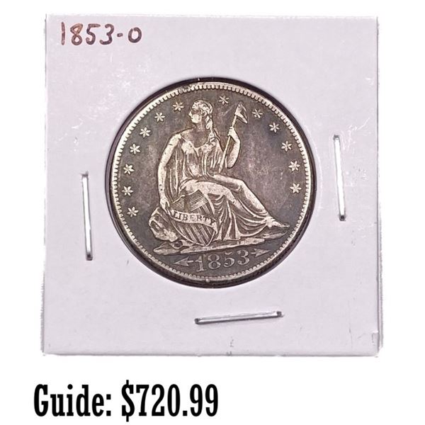 1853-O Seated Half Dollar VERY FINE