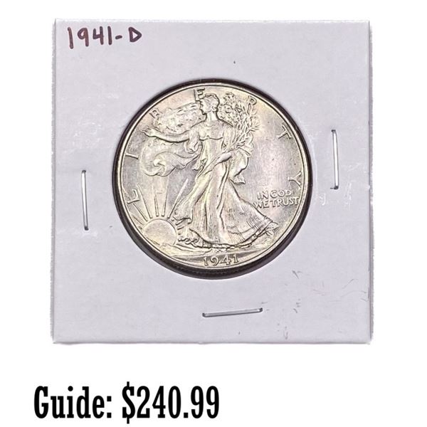 1941-D Walking Half Dollar UNCIRCULATED