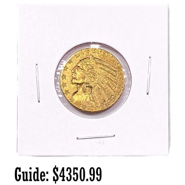 1911 $5 Gold Half Eagle ABOUT UNCIRCULATED