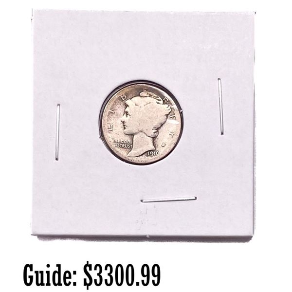 1916-D Mercury Silver Dime FINE GRADE