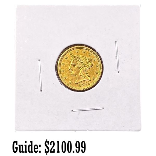 1879 $2.50 Gold Quarter Eagle AU+