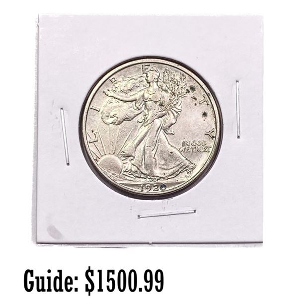 1920 Walking Half Dollar ABOUT UNCIRCULATED