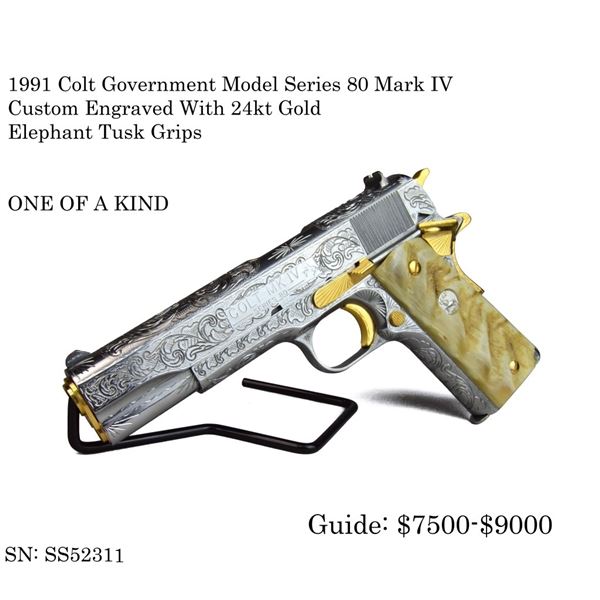 1991 Colt Government Series Mark IV Engraved Gold