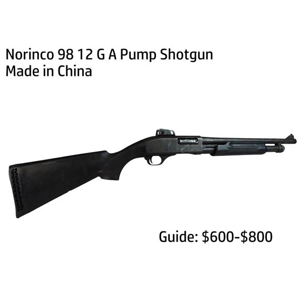 Norinco 98 12 GA Pump Shotgun Made in China