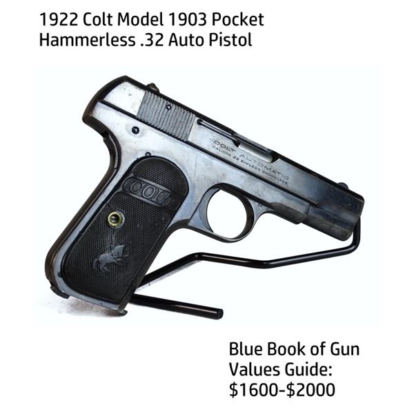 1922 Colt Model 1903 Pocket Hammerless .32 Auto